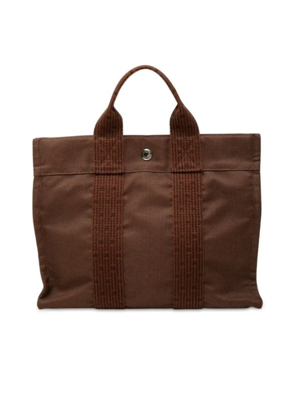 Hermes Her Line PM Tote Brown Canvas